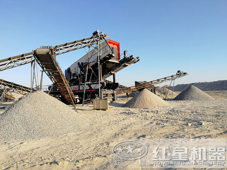 移动制砂机生产图，多种制砂规格可以选择