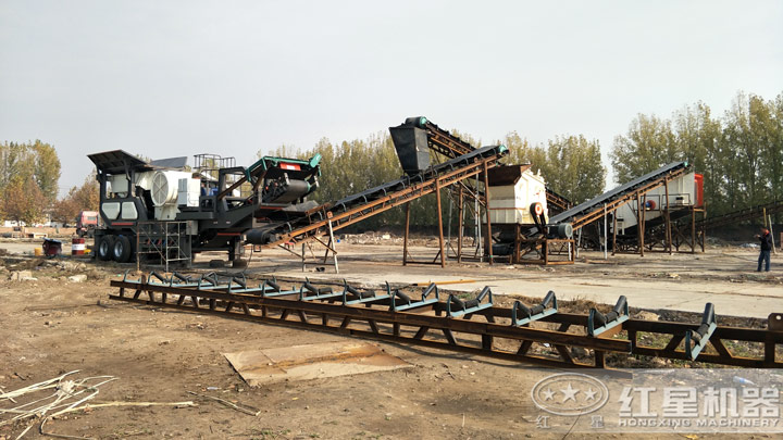 移动式石英砂生产线现场，可就近安排参观